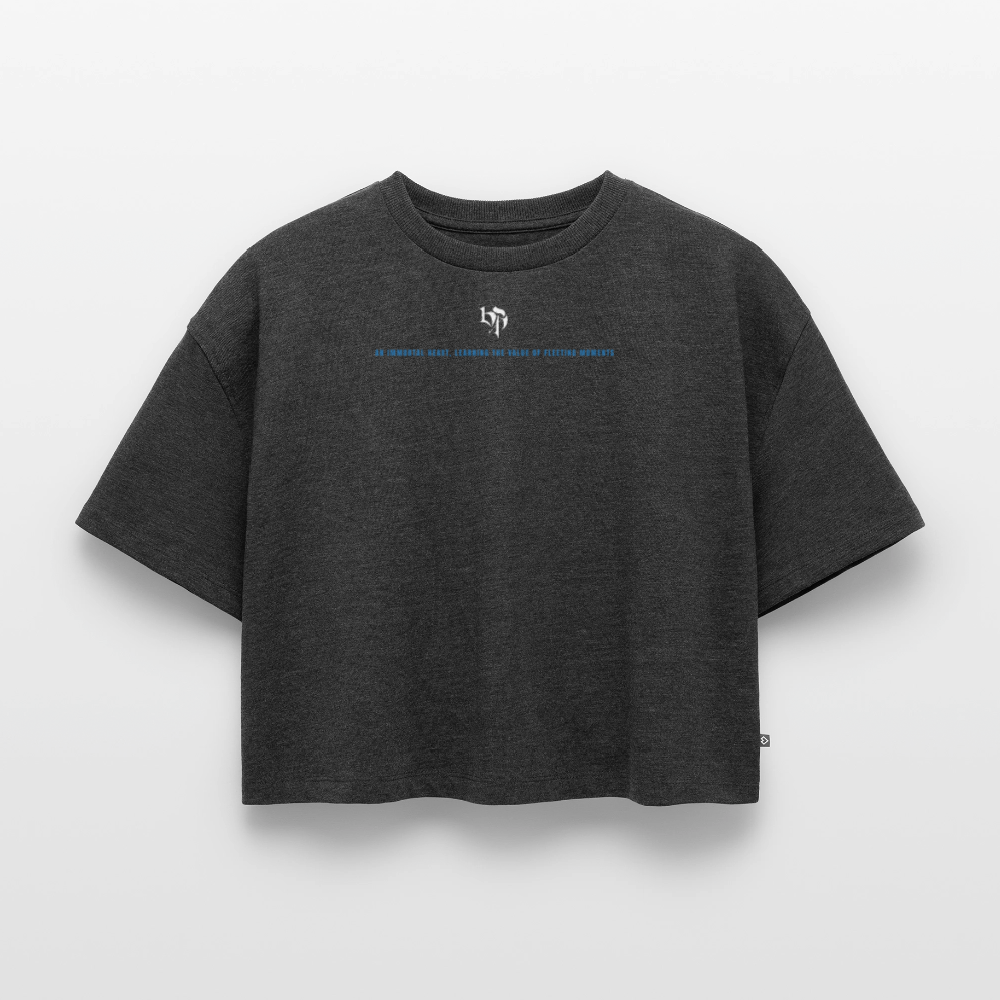 Oversized crop t-shirt Frieren - heather anthracite