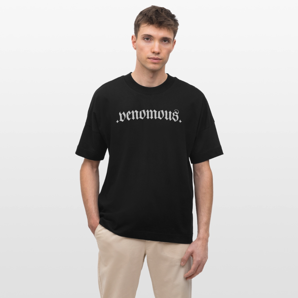 Oversized Organic T-shirt with a Snake art by Gabikomart - black
