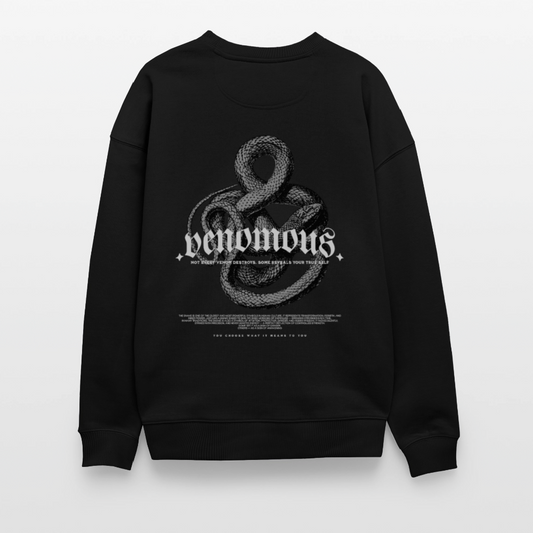 Oversize Sweatshirt with a bold snake art by Gabikomart - black