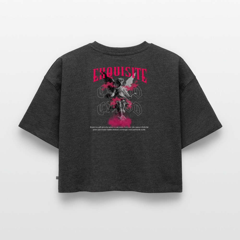 Oversized crop t-shirt Exquisite - heather anthracite