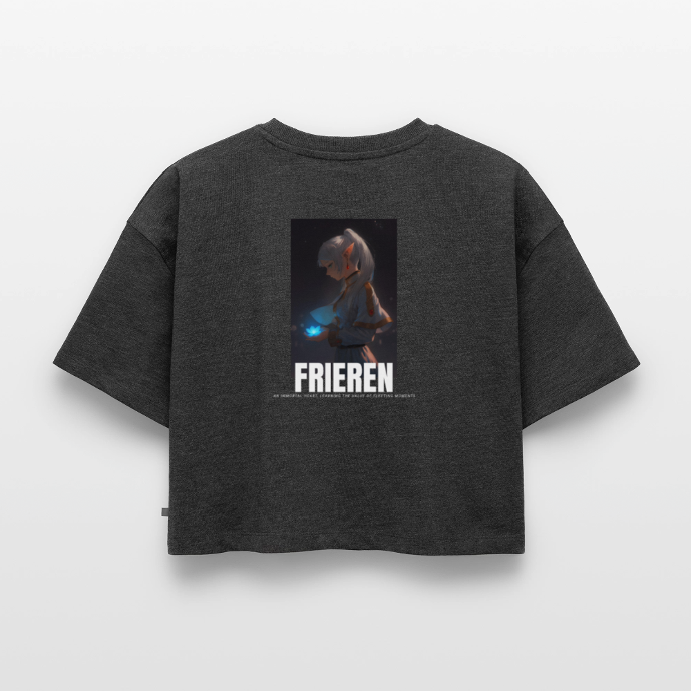 Oversized crop t-shirt Frieren - heather anthracite