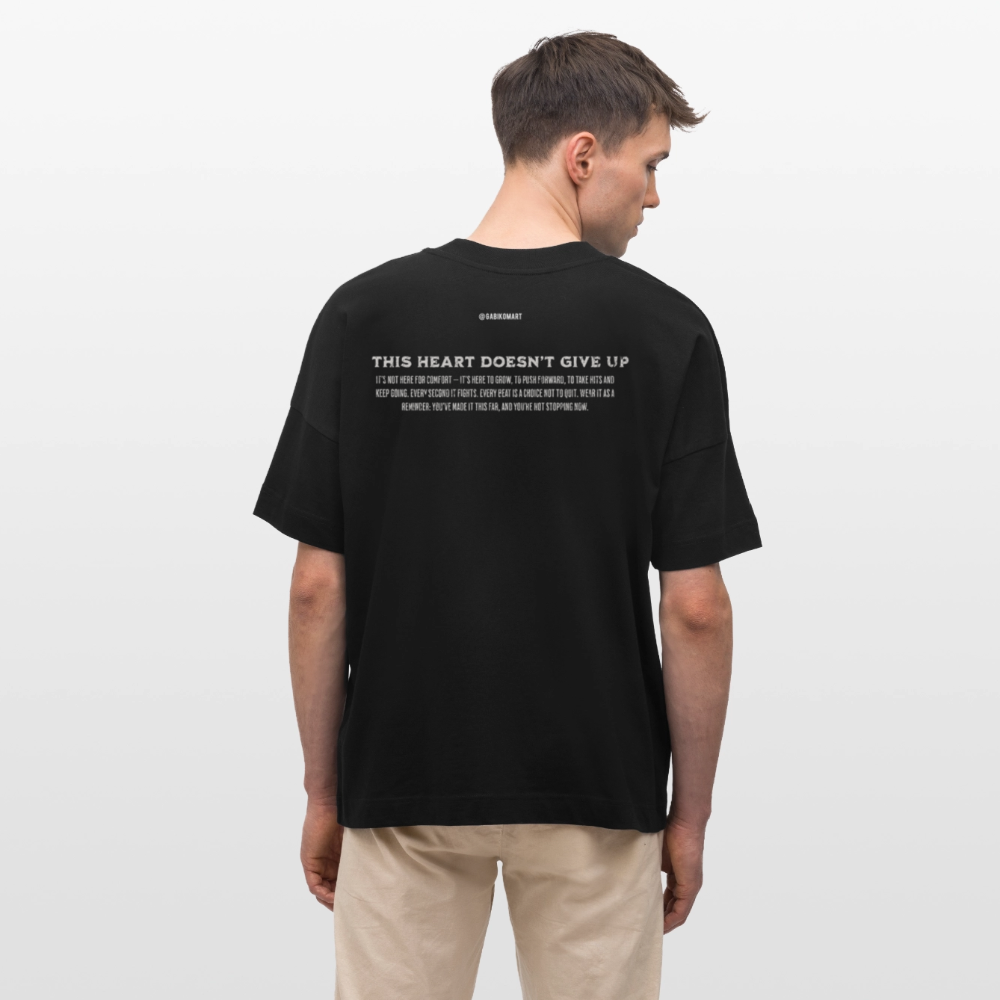 Oversized Organic T-shirt with a Heart art by Gabikomart - black