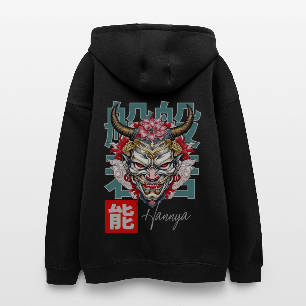 Oversized Unisex Hoodie "Hannya" - black