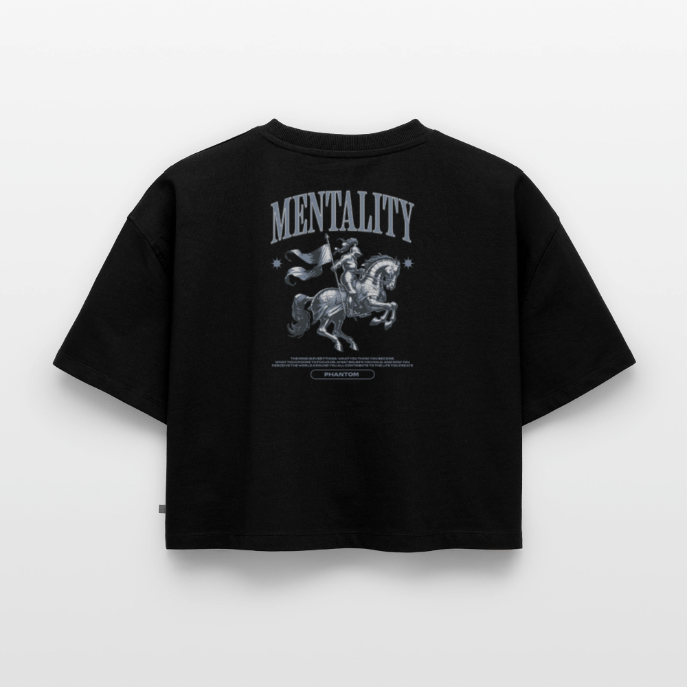 Oversized crop t-shirt Mentality - black