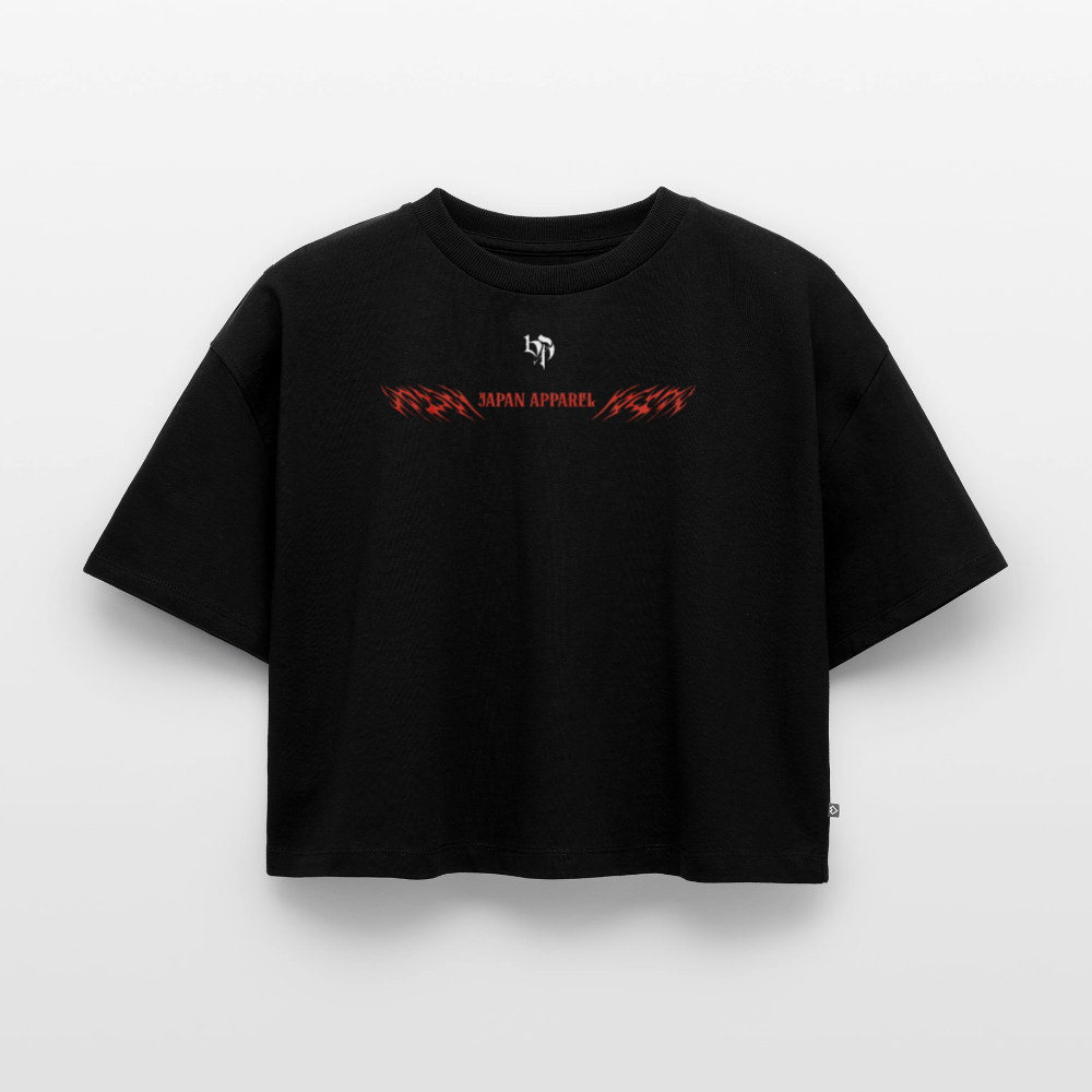 Oversized crop t-shirt Samurai Spirit - black