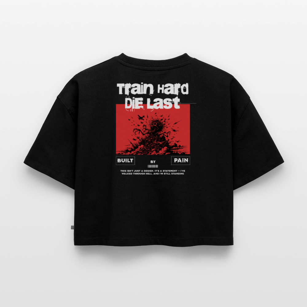 Oversized crop t-shirt Die Last - black