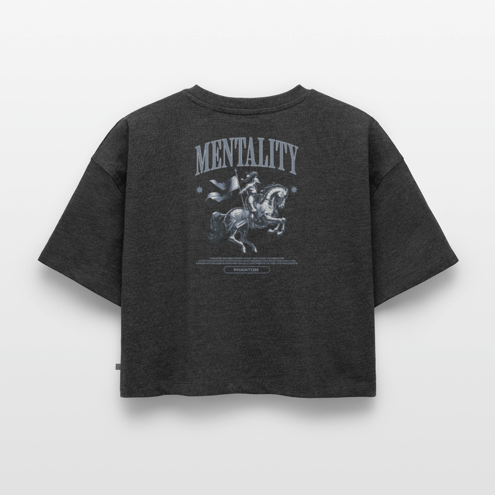 Oversized crop t-shirt Mentality - heather anthracite