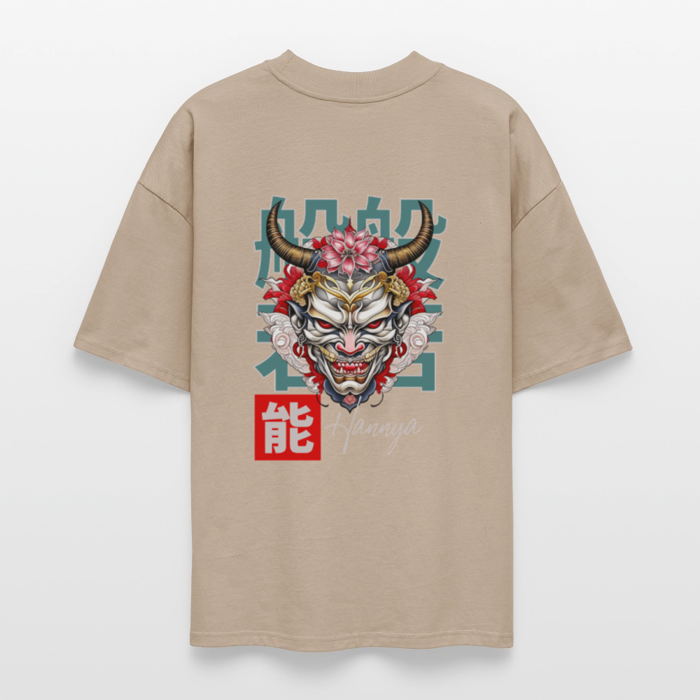Hannya Mask Oversized T-Shirt - stone