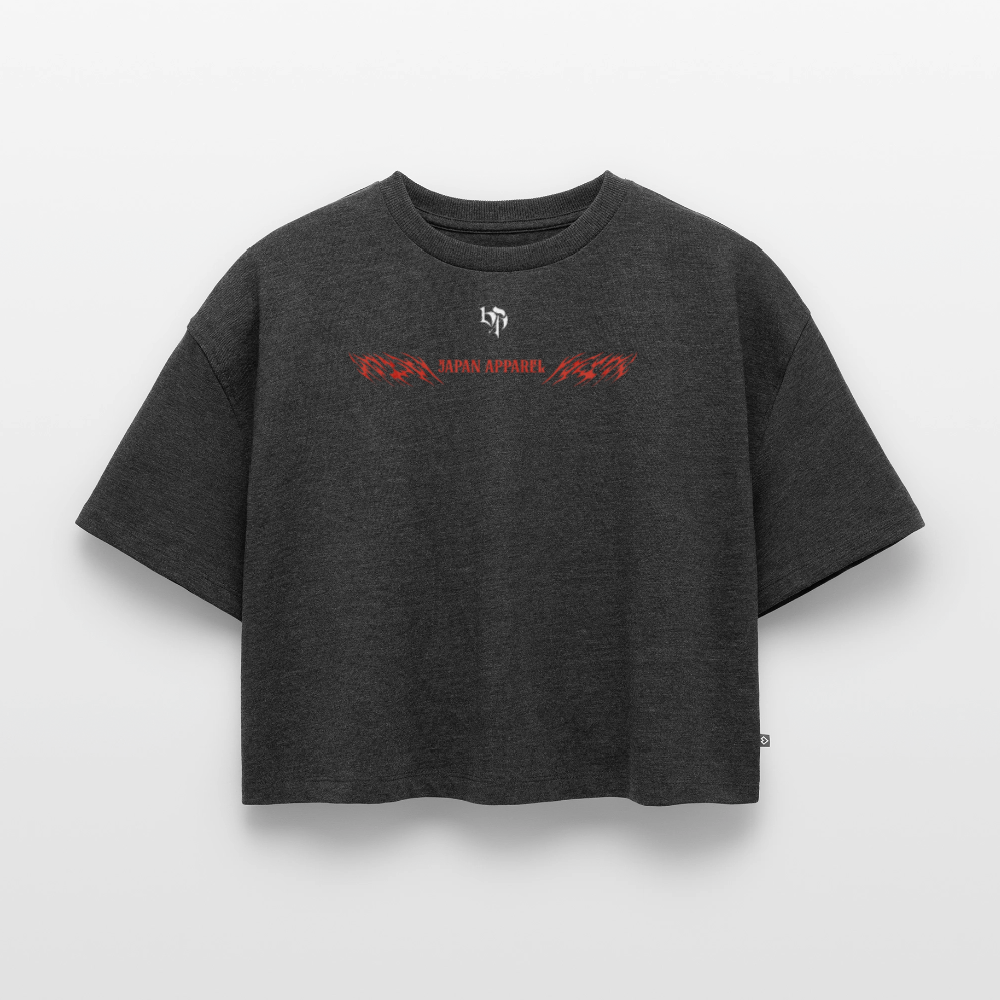 Oversized crop t-shirt Samurai Spirit - heather anthracite