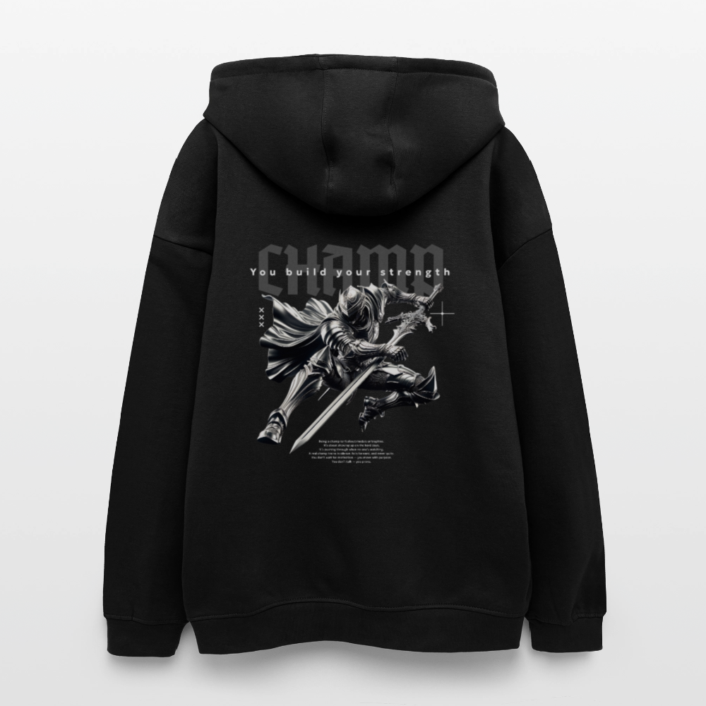Oversized Unisex Hoodie Champ - black