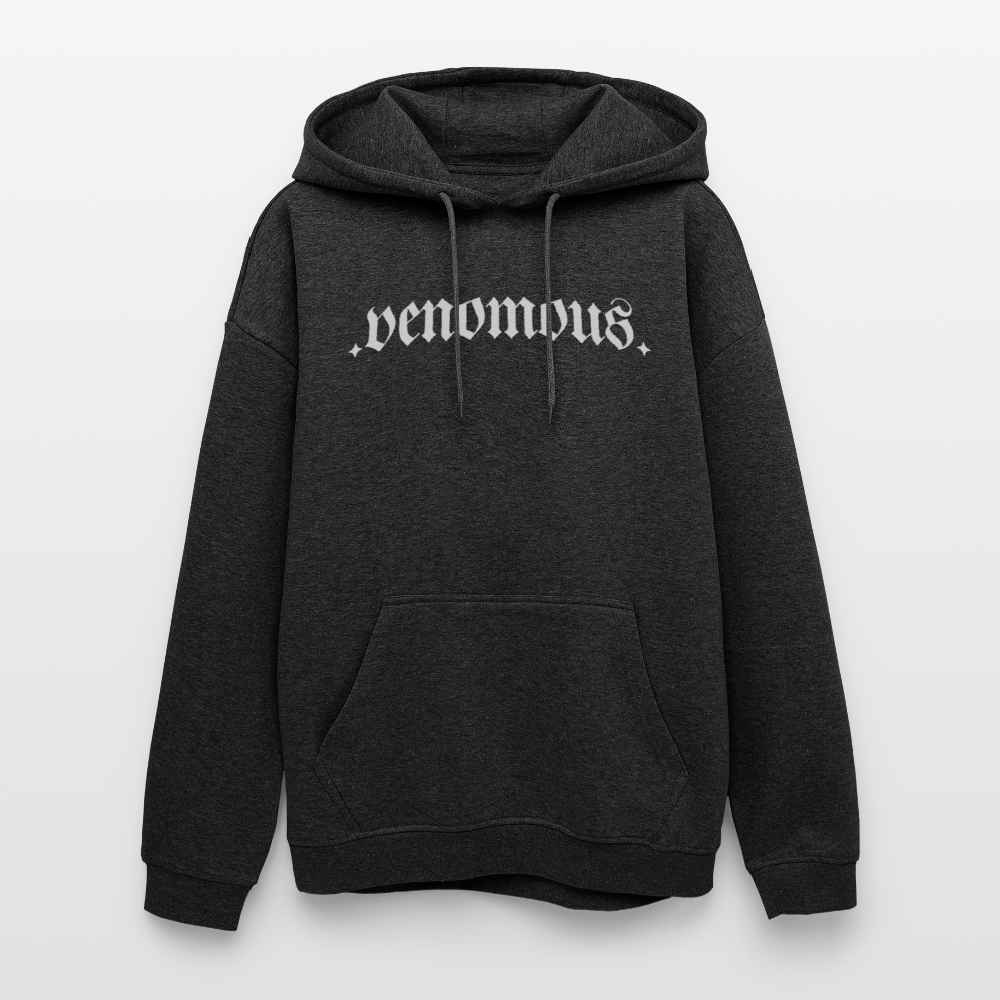 Oversized Unisex Hoodie with Venomous Design by Gabikomart - charcoal grey