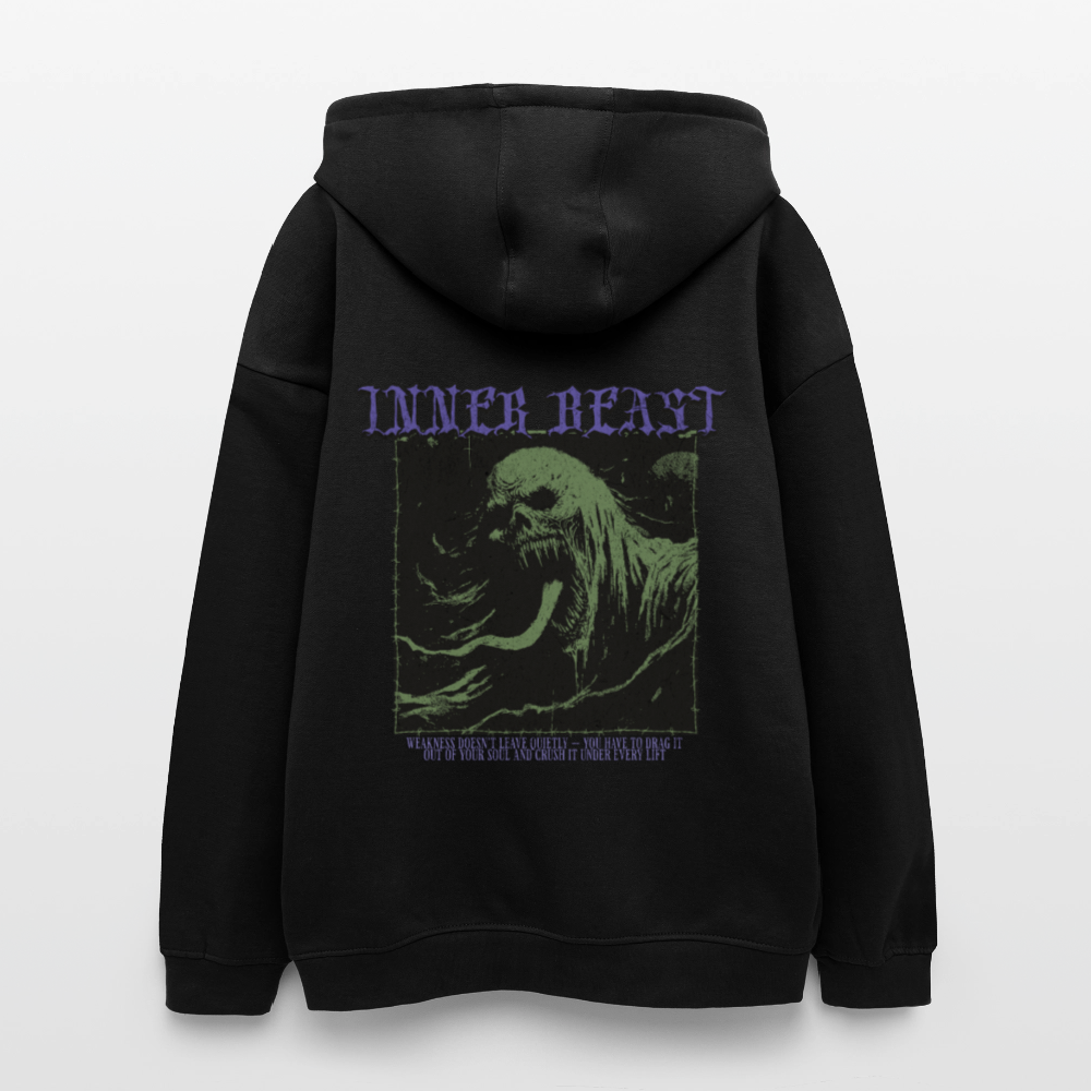 Oversized Unisex Hoodie INNER BEAST - black