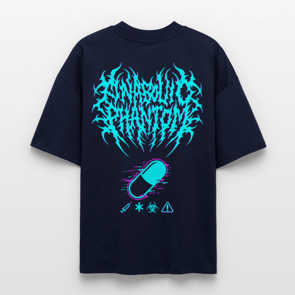Oversized Phantom T-Shirt – Bio-Injected Mass Protocol Aesthetic - navy