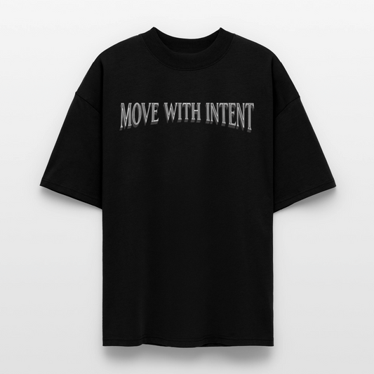 Oversized Organic T-shirt with Sharks art by Gabikomart - black