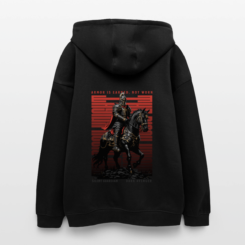 Oversized Unisex Hoodie Armor is earned - black