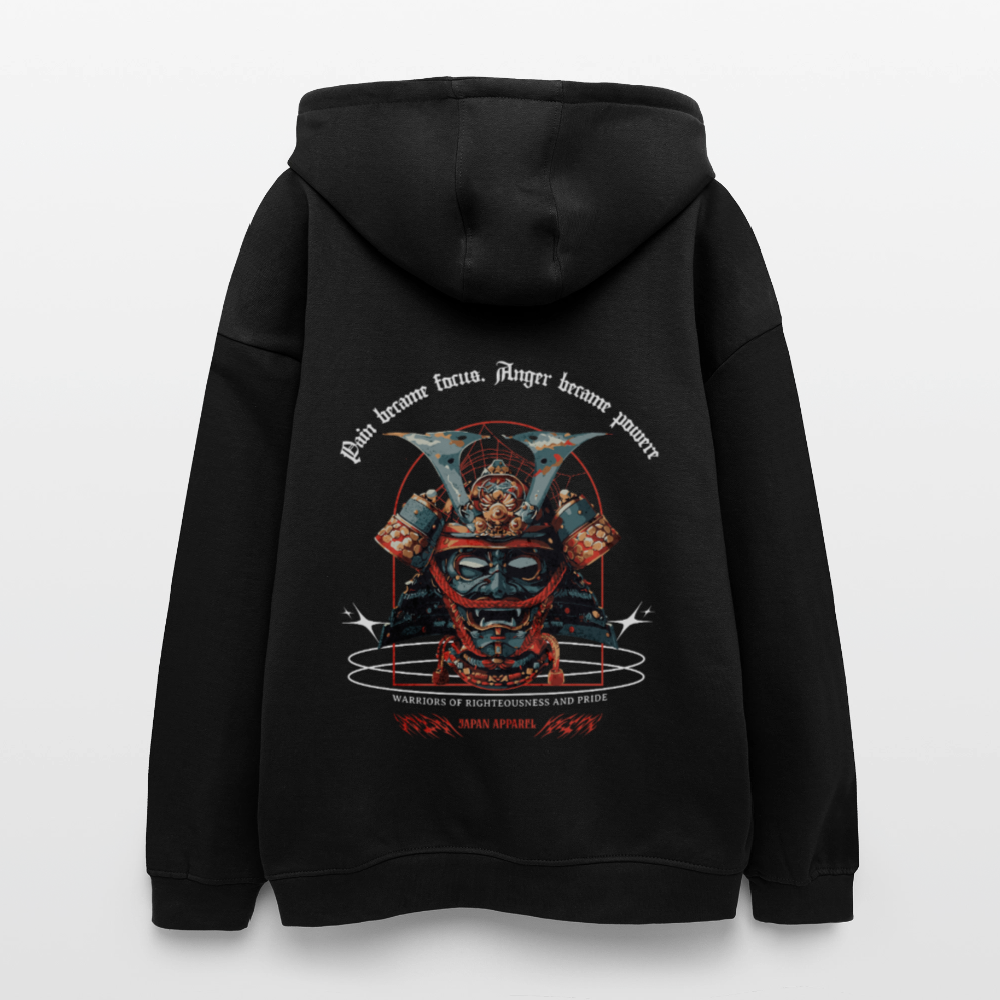 Oversized Unisex Hoodie Samurai Spirit - black