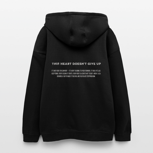 Oversized Unisex Hoodie with Heart Design by Gabikomart - black