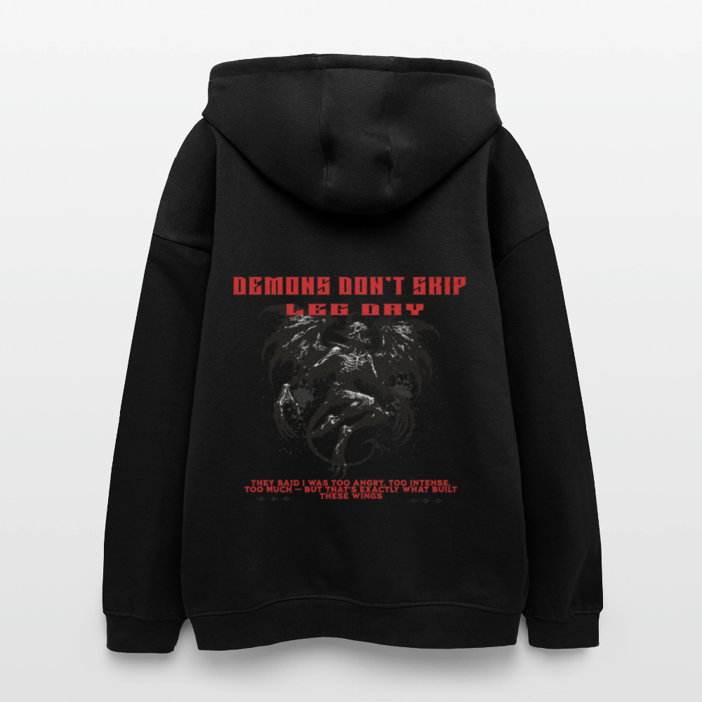 Oversized Unisex Hoodie Don't Skip Leg Day - black