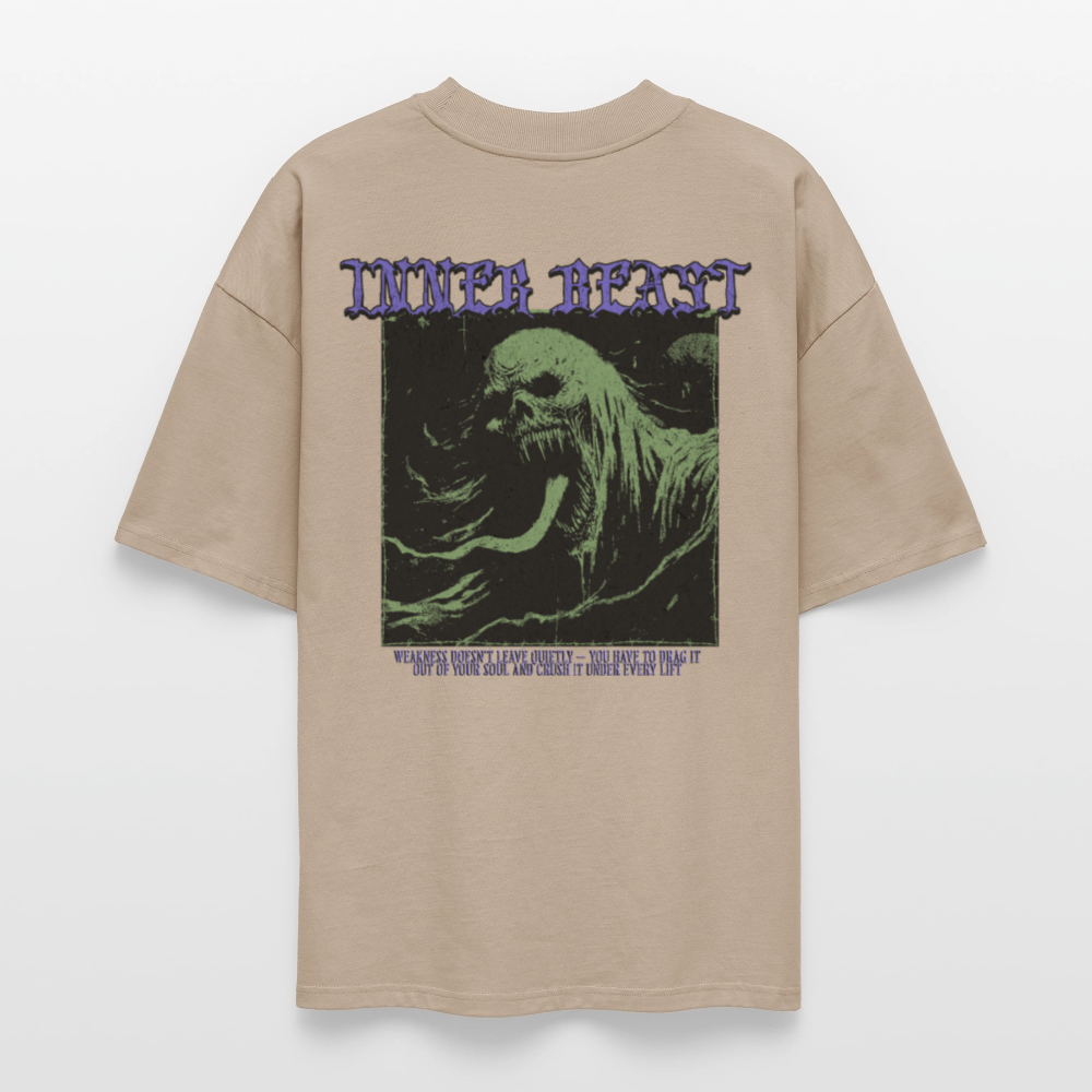 INNER BEAST Oversized T-Shirt - stone