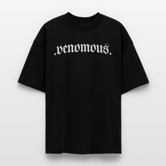 Oversized Organic T-shirt with a Snake art by Gabikomart - black