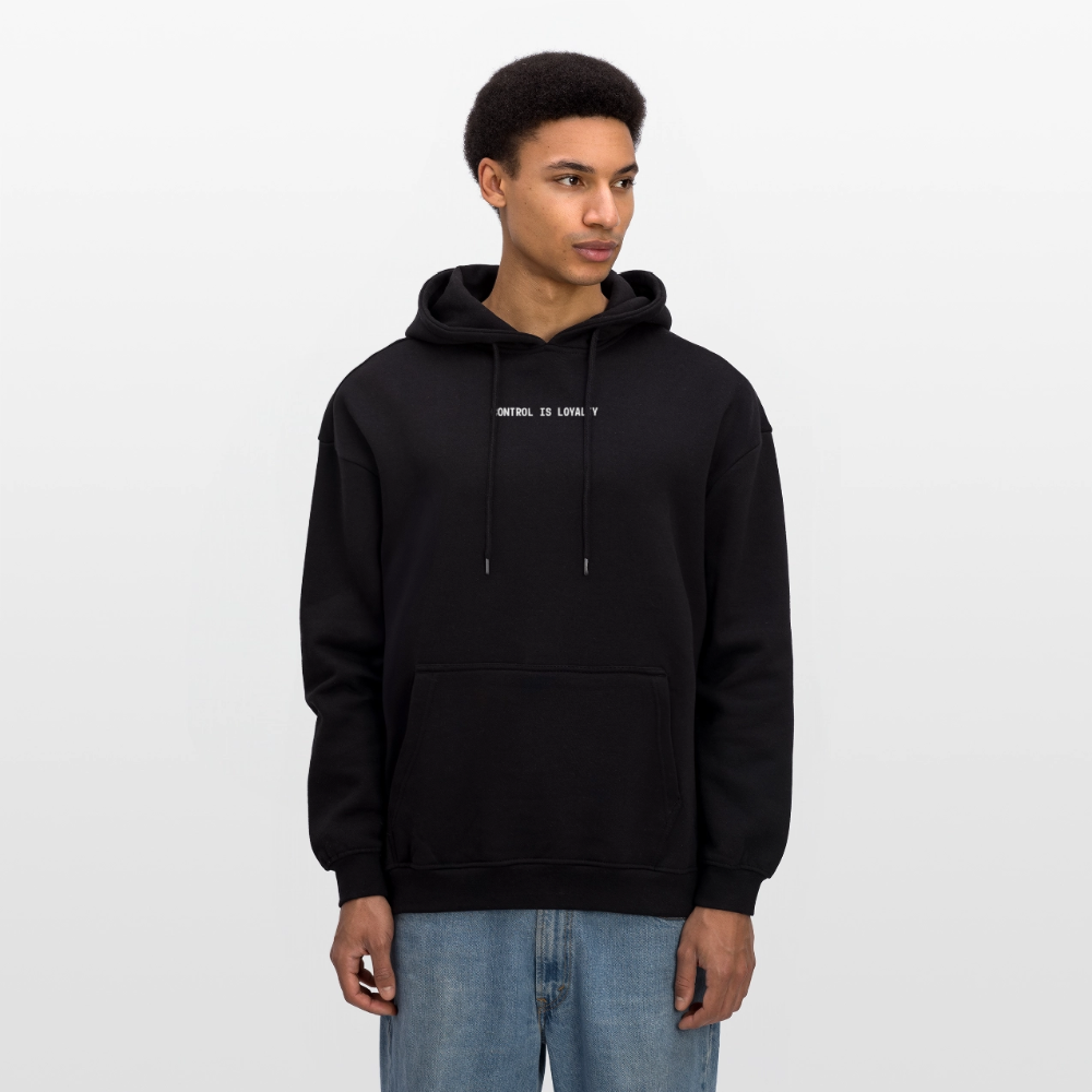 Oversized Unisex Hoodie with a crowned dog art by Gabikomart - black