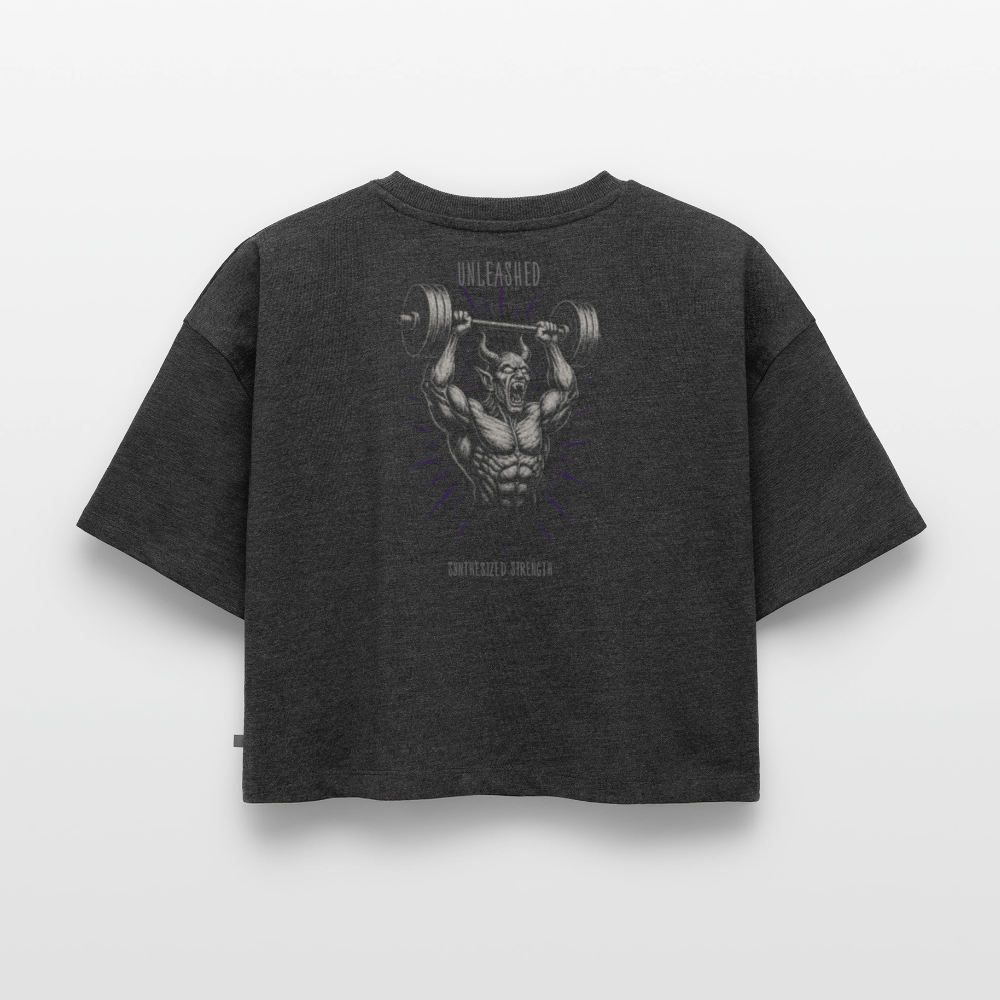 Oversized crop t-shirt - heather anthracite