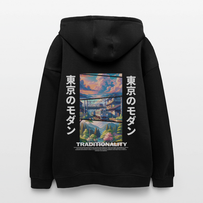 Oversized Unisex Hoodie  "Traditionality" - black
