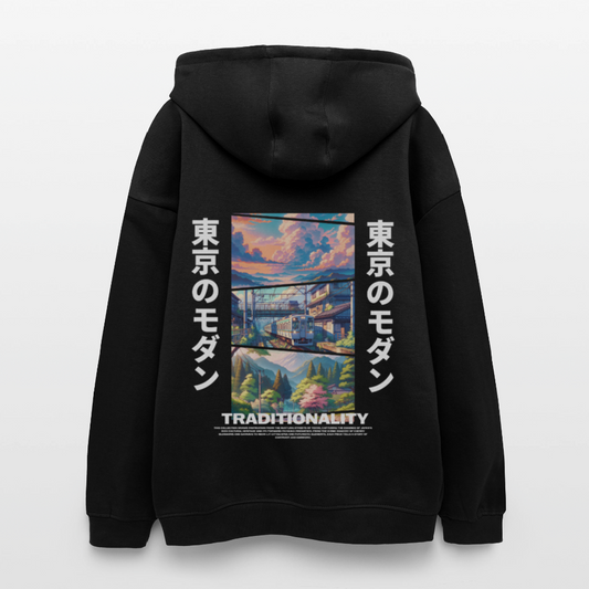 Oversized Unisex Hoodie  "Traditionality" - black