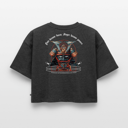Oversized crop t-shirt Samurai Spirit - heather anthracite