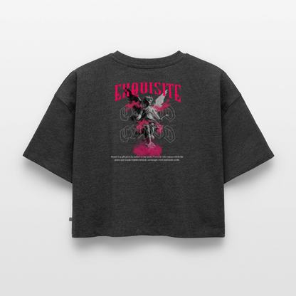 Oversized crop t-shirt Exquisite - heather anthracite