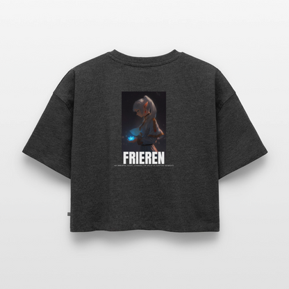 Oversized crop t-shirt Frieren - heather anthracite