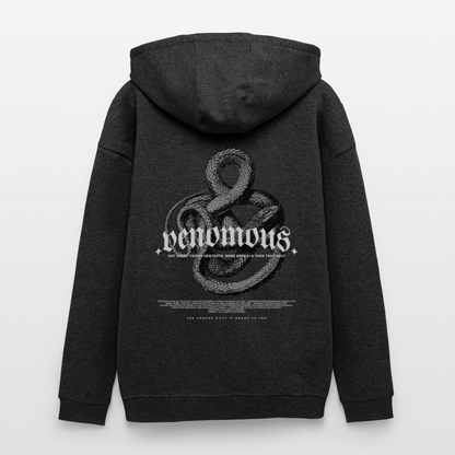 Oversized Unisex Hoodie with Venomous Design by Gabikomart - charcoal grey