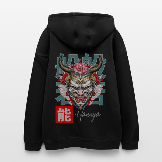 Oversized Unisex Hoodie  "Hannya" - black