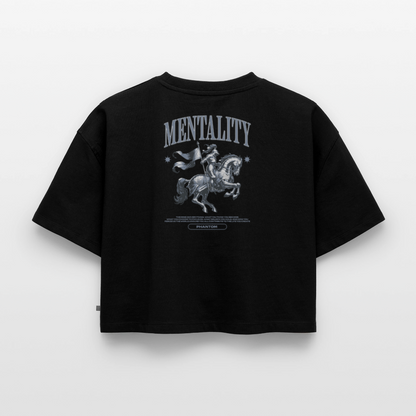 Oversized crop t-shirt Mentality - black