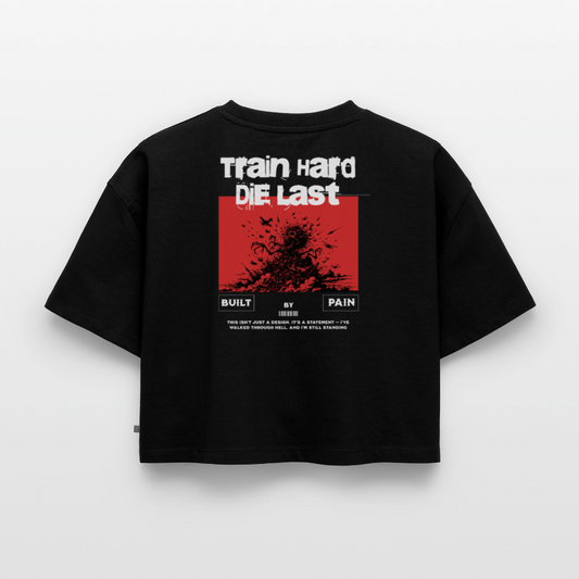 Oversized crop t-shirt Die Last - black