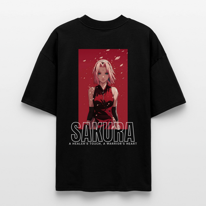Sakura Oversized  T-shirt - black