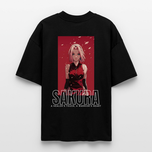 Sakura Oversized  T-shirt - black