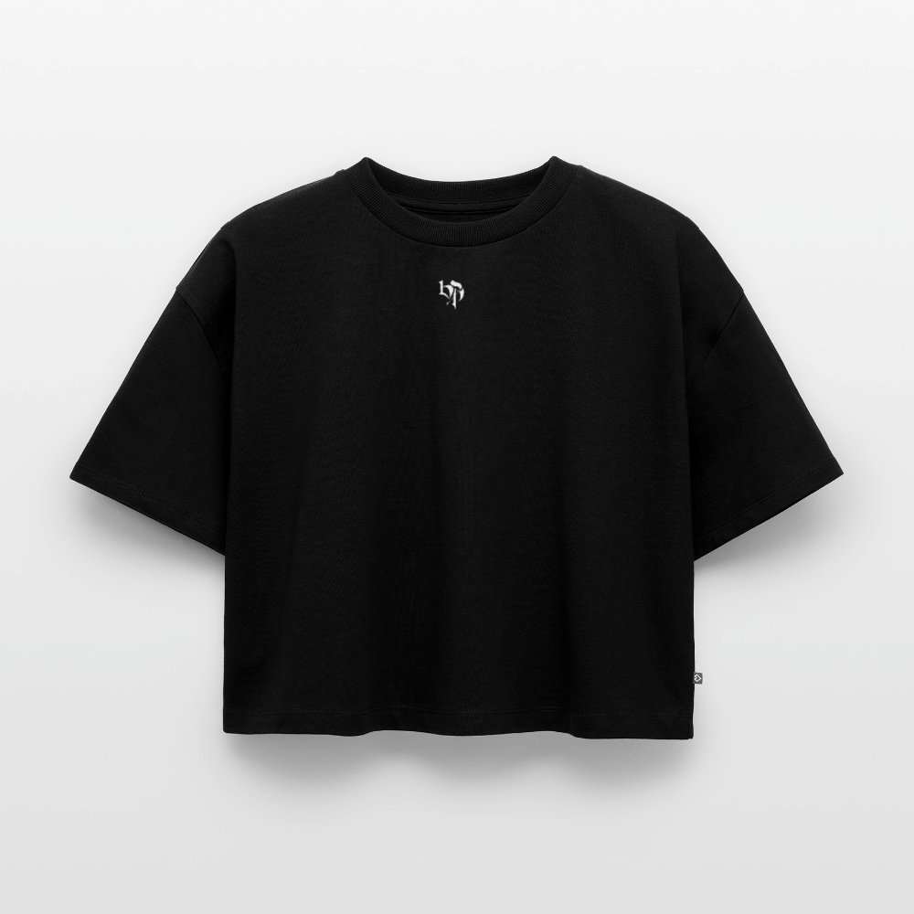 Oversized crop t-shirt - black