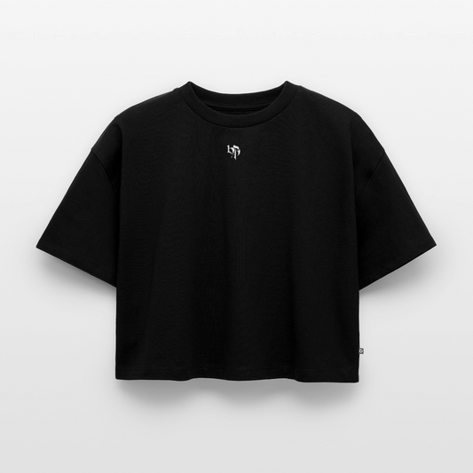 Oversized crop t-shirt - black