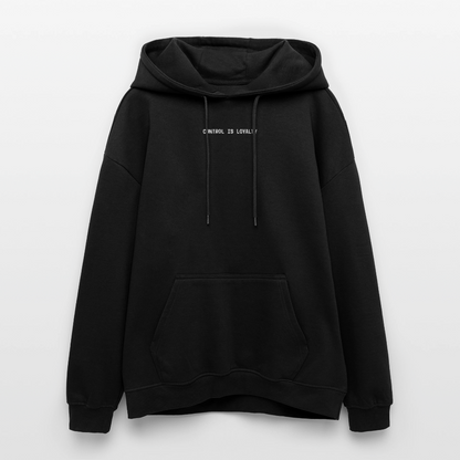 Oversized Unisex Hoodie with a crowned dog art by Gabikomart - black