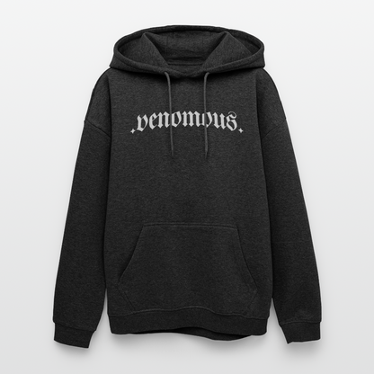 Oversized Unisex Hoodie with Venomous Design by Gabikomart - charcoal grey
