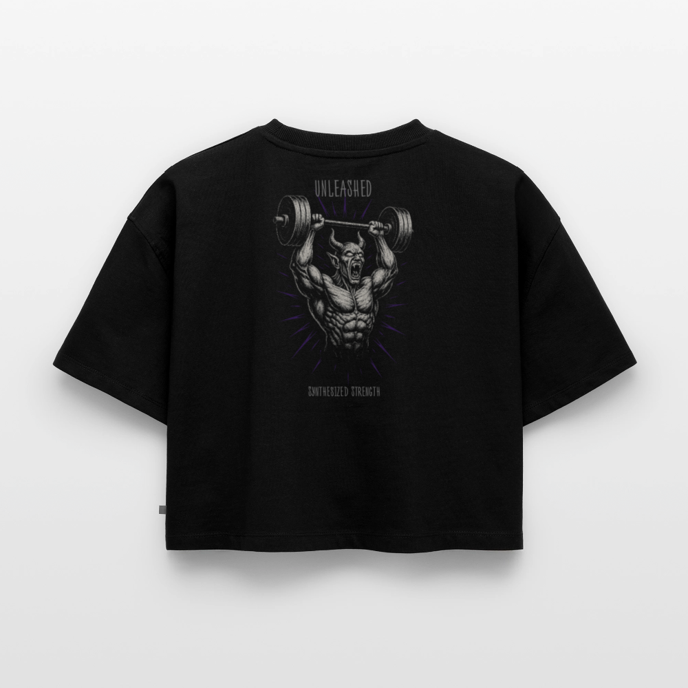 Oversized crop t-shirt - black