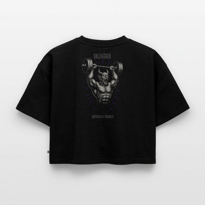 Oversized crop t-shirt - black