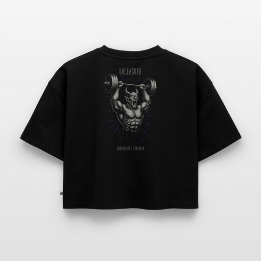Oversized crop t-shirt - black