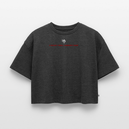 Oversized crop t-shirt Sakura - heather anthracite