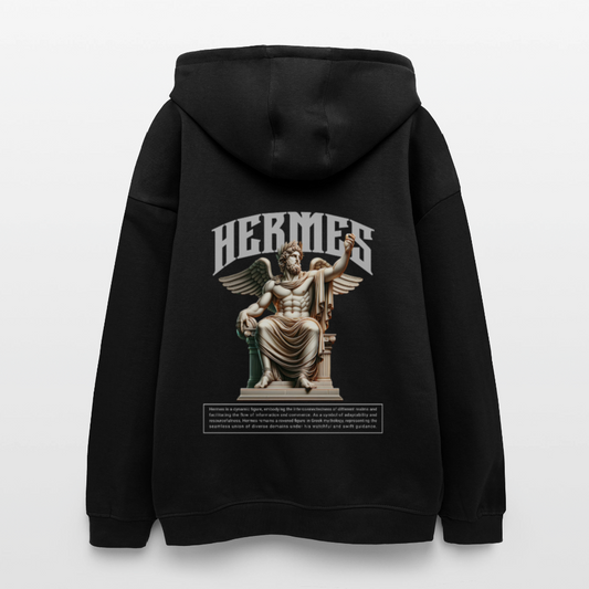 Oversized Unisex Hoodie Hermes - black