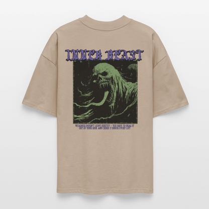 INNER BEAST Oversized T-Shirt - stone