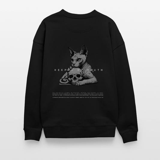 Oversize Sweatshirt with a Sphinx and Skull art by Gabikomart - black